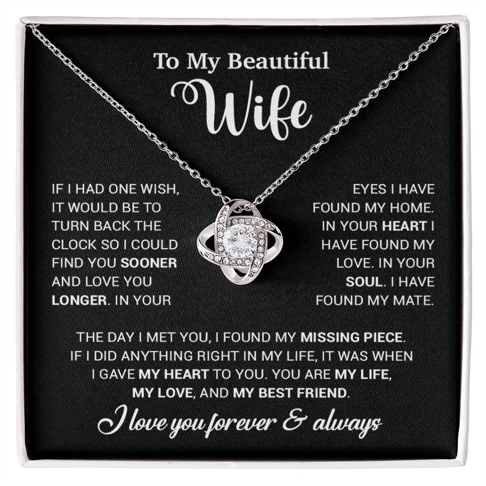 To My Wife Necklace, Wife Gift From Husband, Wife Husband Necklace, Christmas Gift 28_10_Black