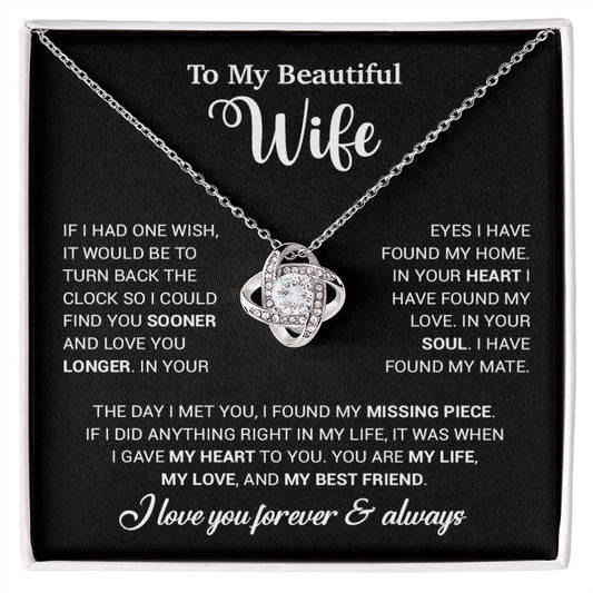 To My Wife Necklace, Wife Gift From Husband, Wife Husband Necklace, Christmas Gift 28_10_Black