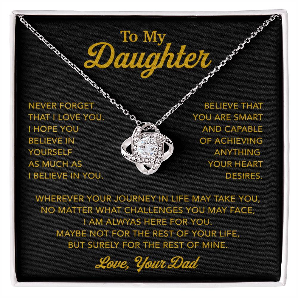 To My Daughter Necklace, Gift for Daughter from Dad, Father Daughter Necklace 9_1_Gold