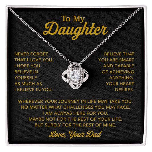 To My Daughter Necklace, Gift for Daughter from Dad, Father Daughter Necklace 9_1_Gold