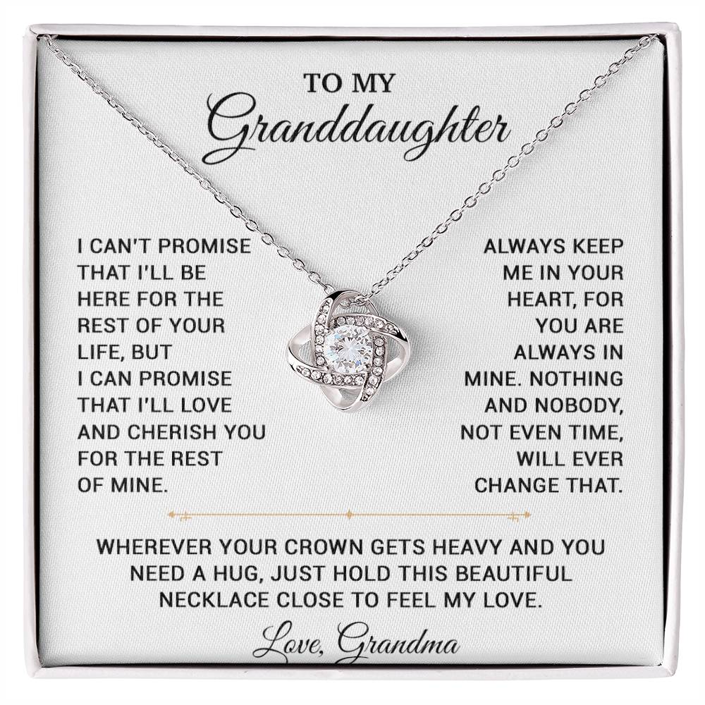 To My Granddaughter Necklace, Granddaughter Gift from Grandma, Christmas Gift 20_8_White