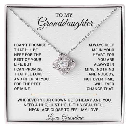 To My Granddaughter Necklace, Granddaughter Gift from Grandma, Christmas Gift 20_8_White