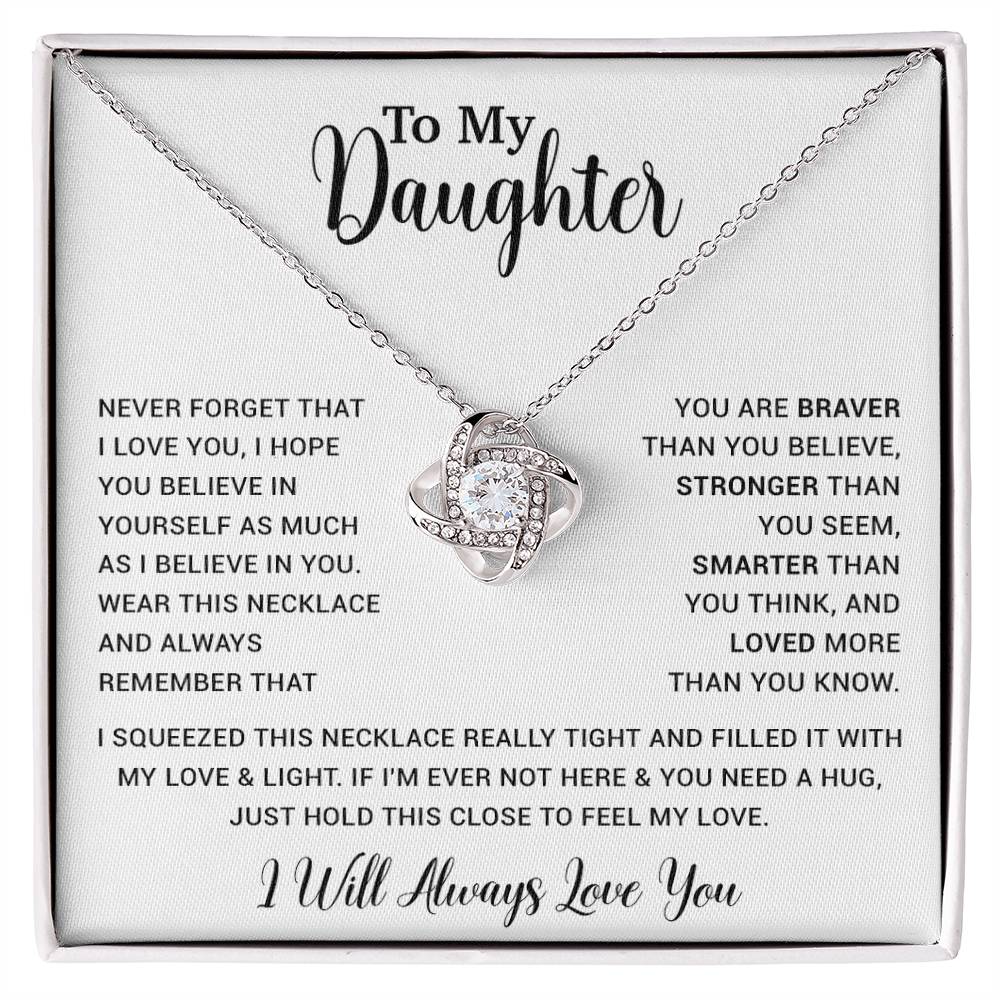 To My Daughter Necklace Gift for Daughter from Dad,Daughter Father Necklace 16_4_White