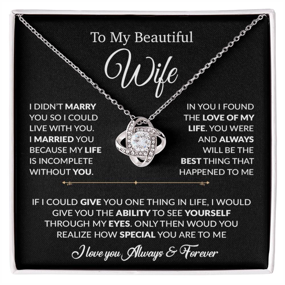 To My Wife Necklace, Gift For Wife, Anniversary Gift For Wife, Necklace For Wife 23_6_Black