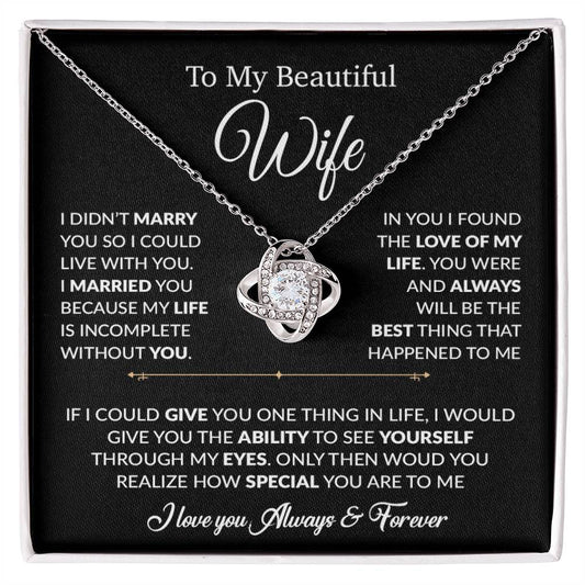 To My Wife Necklace, Gift For Wife, Anniversary Gift For Wife, Necklace For Wife 23_6_Black