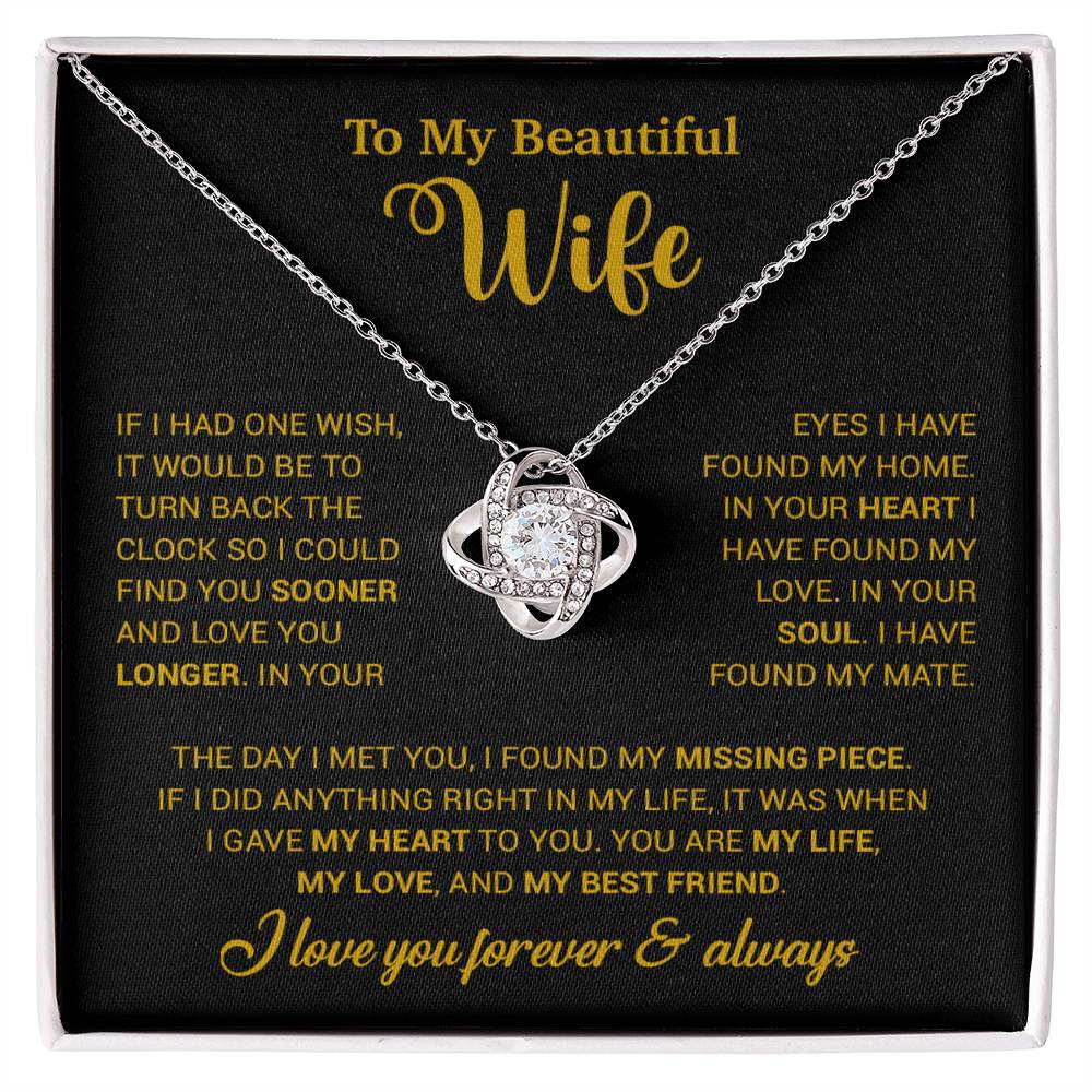 To My Wife Necklace, Wife Gift From Husband, Wife Husband Necklace, Christmas Gift 28_10_Gold