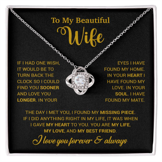 To My Wife Necklace, Wife Gift From Husband, Wife Husband Necklace, Christmas Gift 28_10_Gold