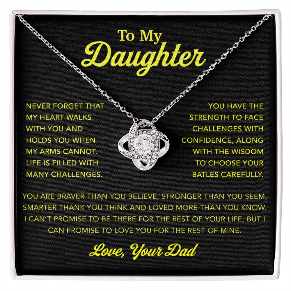 To My Daughter Necklace, Gift for Daughter from Dad, Father Daughter Necklace 3_12_gold