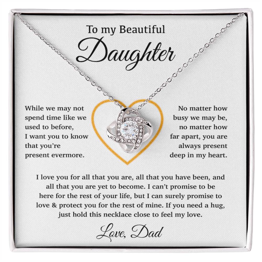 To My Daughter Necklace, Gift for Daughter from Dad, Father Daughter Necklace 11_6_White