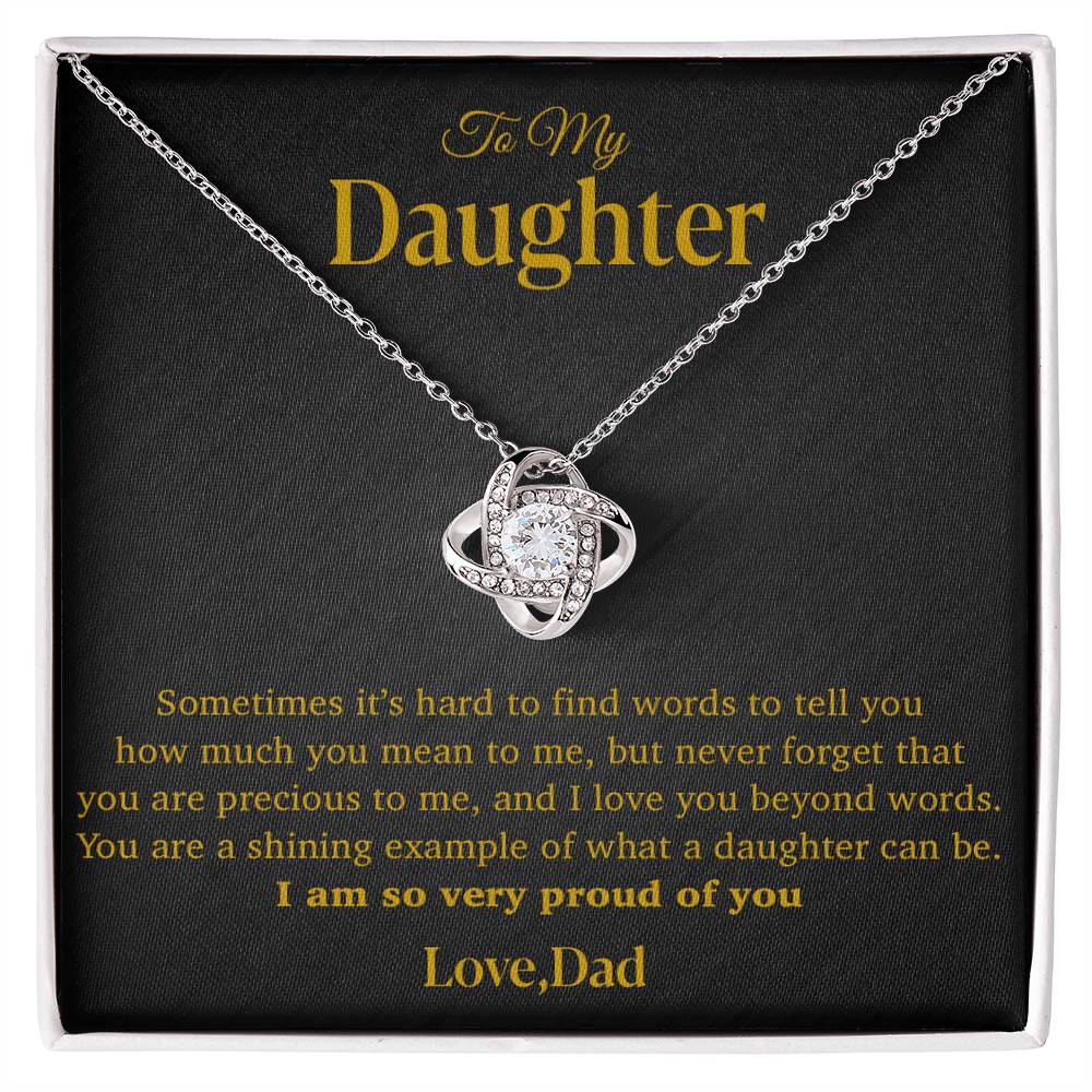 To My Daughter Necklace, Gift for Daughter from Dad, Father Daughter Necklace 12_4_Gold