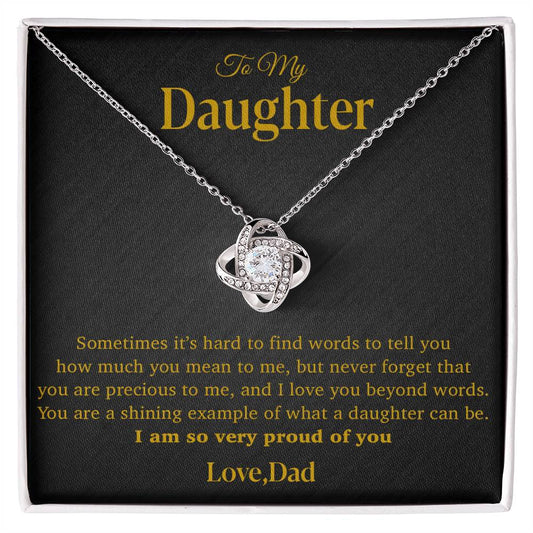 To My Daughter Necklace, Gift for Daughter from Dad, Father Daughter Necklace 12_4_Gold