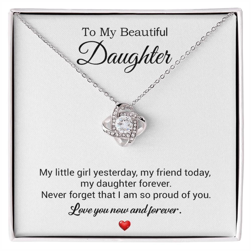 To My Daughter Necklace, Gift For Daughter From Dad, Daughter Father Necklace 10_7_White
