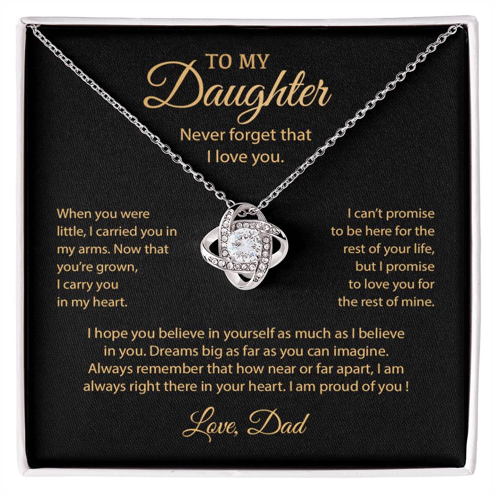 To My Daughter Necklace, Gift for Daughter from Dad, Father Daughter Necklace 9_6__1Gold