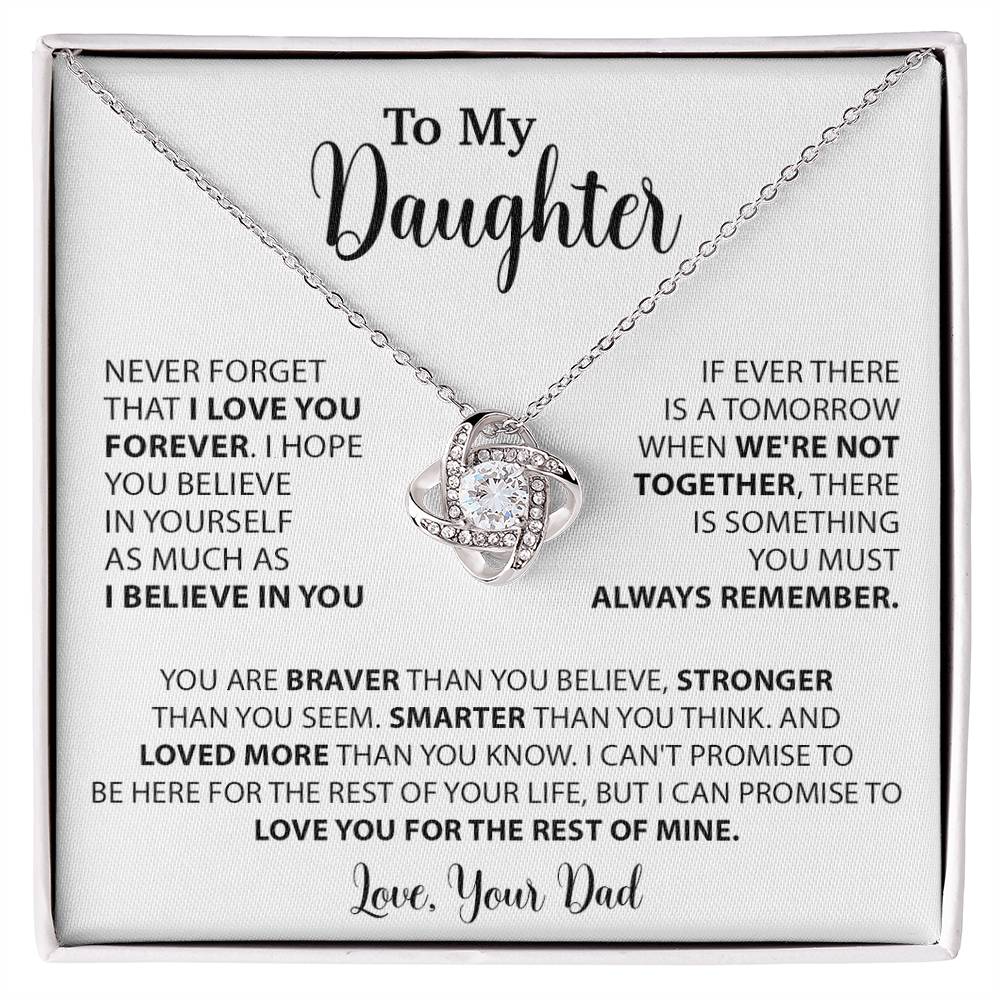 To My Daughter Necklace Gift for Daughter from Dad,Daughter Father Necklace 14_4_White