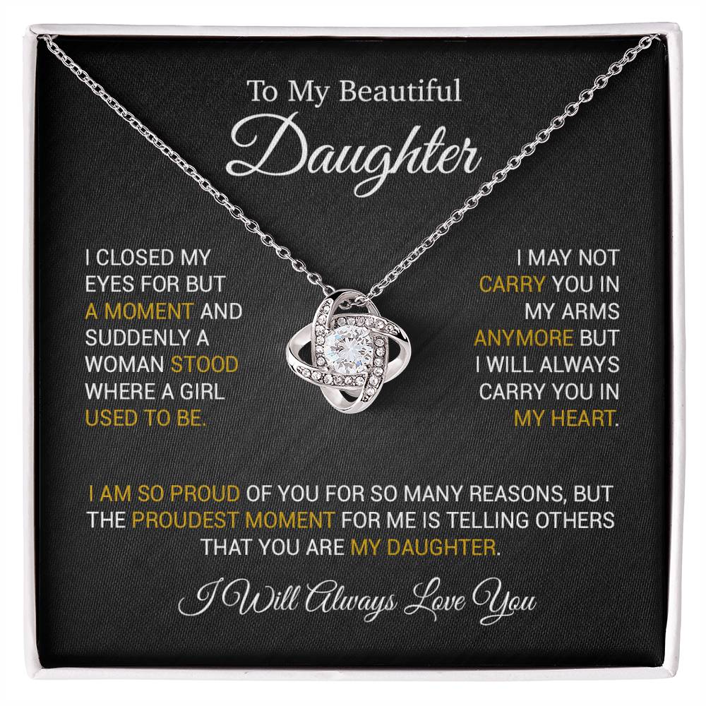 To My Daughter Necklace, Daughter Father Necklace, Daughter Gift From Dad 2_6_Black