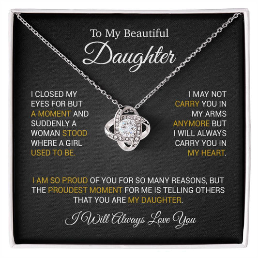 To My Daughter Necklace, Daughter Father Necklace, Daughter Gift From Dad 2_6_Black