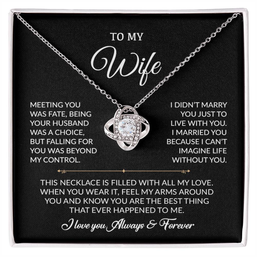 To My Wife Necklace, Gift For Wife, Anniversary Gift For Wife, Necklace For Wife 16_8_Black