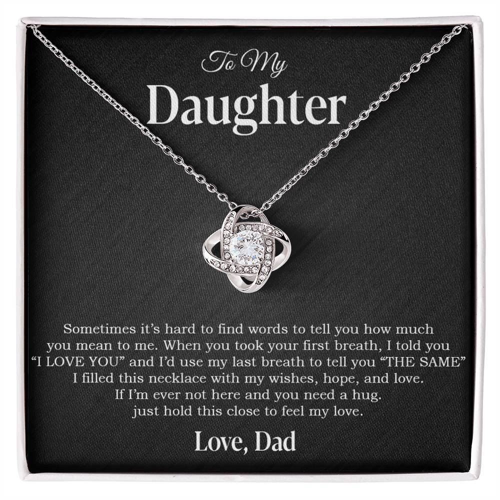To My Daughter Necklace, Gift for Daughter from Dad, Father Daughter Necklace 14_4_Black