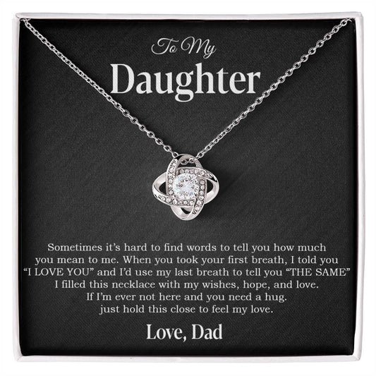 To My Daughter Necklace, Gift for Daughter from Dad, Father Daughter Necklace 14_4_Black