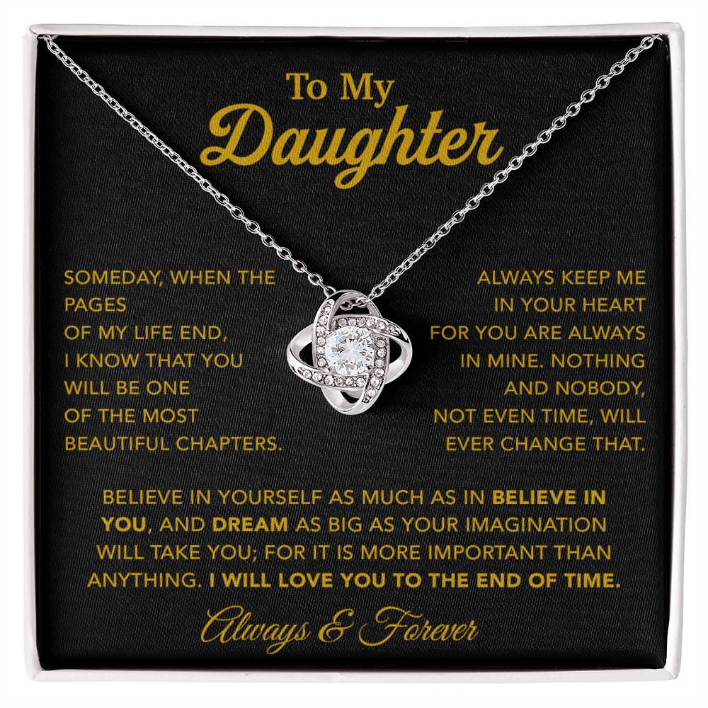 To My Daughter Necklace, Gift for Daughter from Dad, Father Daughter Necklace 12_6_Gold