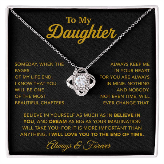 To My Daughter Necklace, Gift for Daughter from Dad, Father Daughter Necklace 12_6_Gold