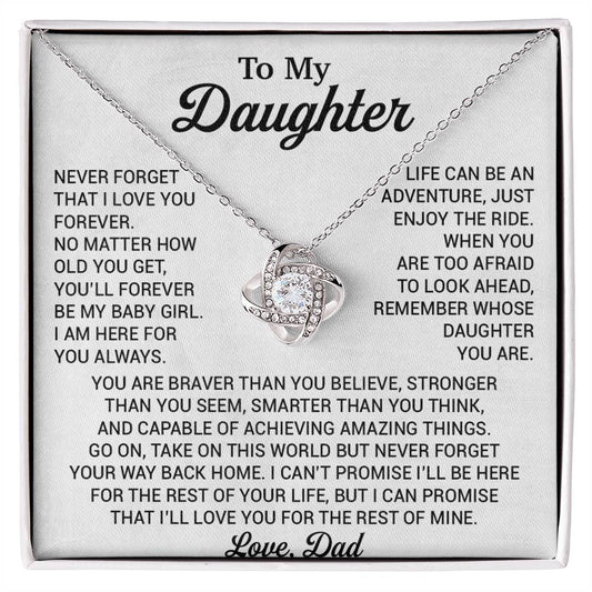 To My Daughter Necklace, Daughter Father Necklace, Daughter Gift From Dad 22_8_White
