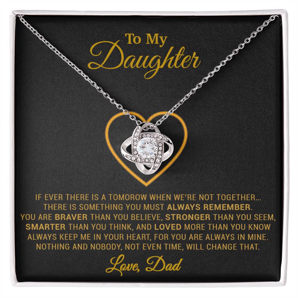 To My Daughter Necklace, Gift for Daughter from Dad, Father Daughter Necklace 12_12_Gold