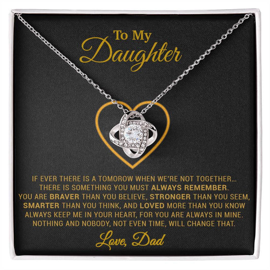 To My Daughter Necklace, Gift for Daughter from Dad, Father Daughter Necklace 12_12_Gold