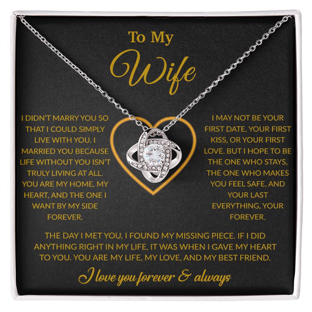 To My Wife Necklace, Gift For Wife, Anniversary Gift For Wife, Necklace For Wife 24_2_Gold