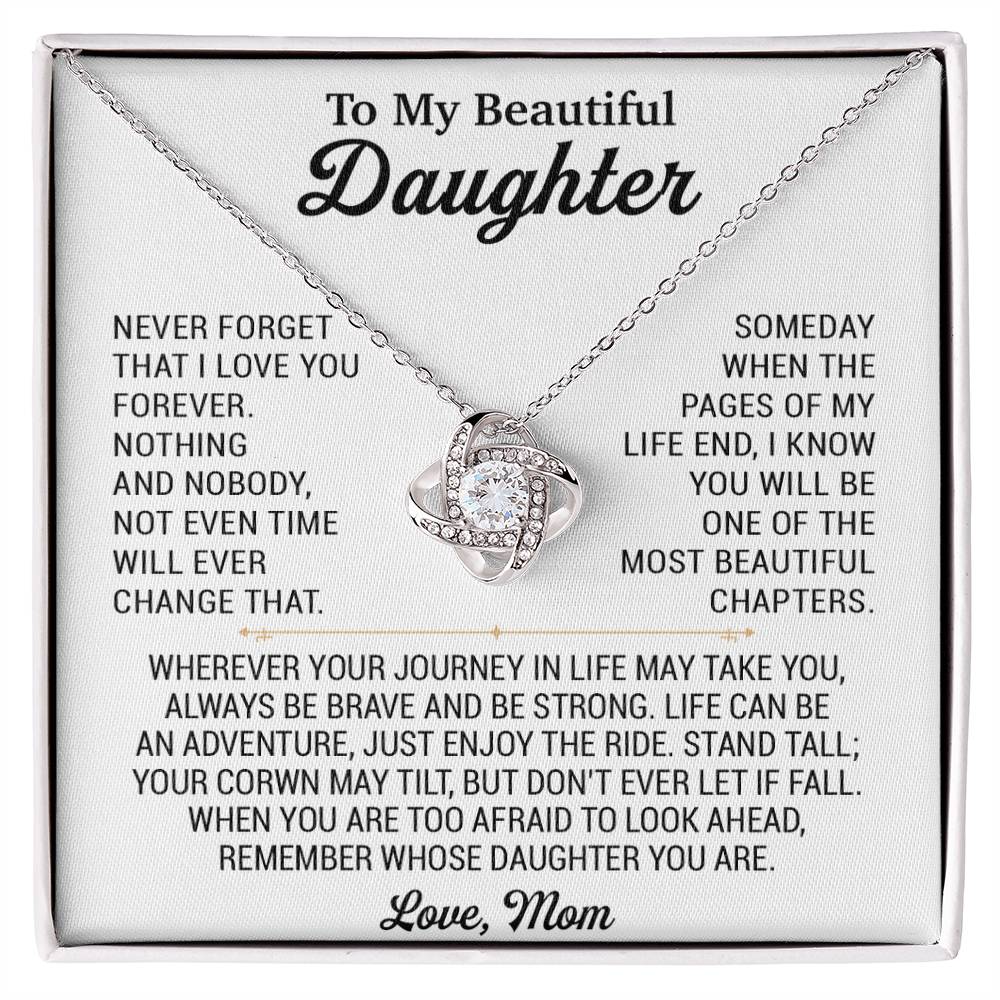 To My Daughter Necklace, Daughter Mother Necklace, Daughter Gift From Mom 17_8_White