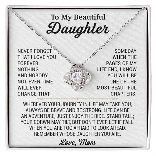 To My Daughter Necklace, Daughter Mother Necklace, Daughter Gift From Mom 17_8_White