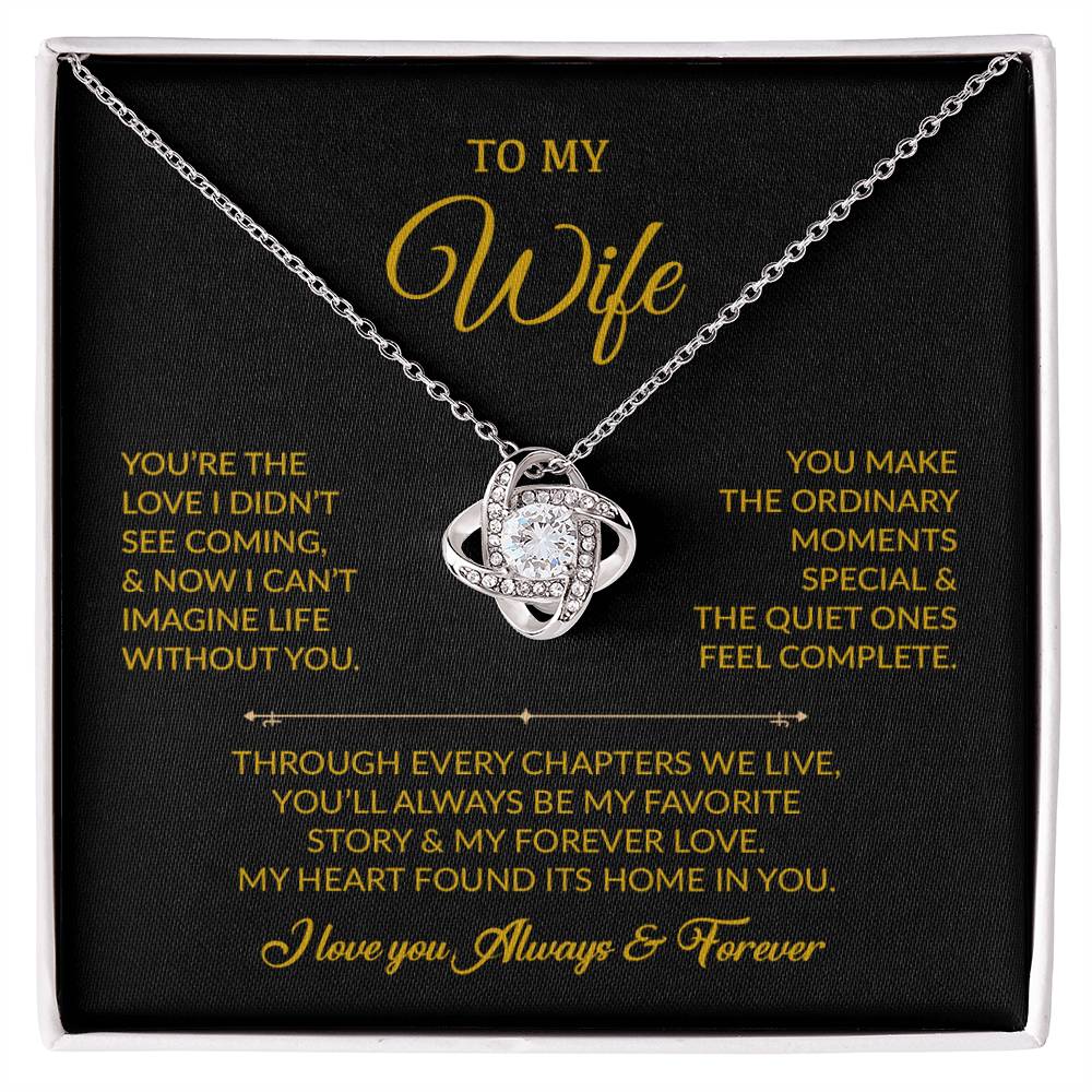 To My Wife Necklace, Gift For Wife, Anniversary Gift For Wife, Necklace For Wife 30_7_Gold