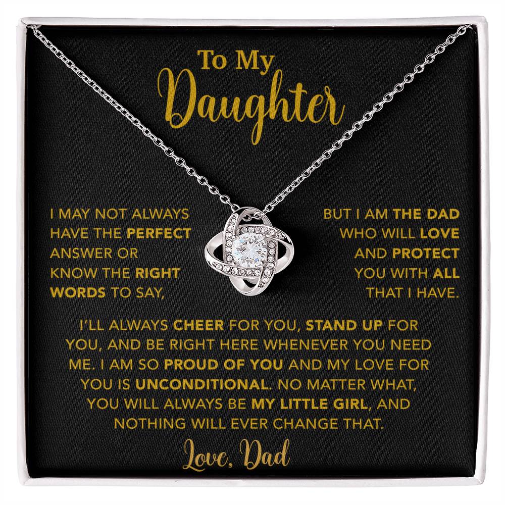 To My Daughter Necklace, Gift for Daughter from Dad, Father Daughter Necklace  15_6_Gold