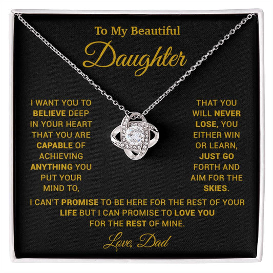 To My Daughter Necklace, Gift for Daughter from Dad, Father Daughter Necklace 26_2_Gold
