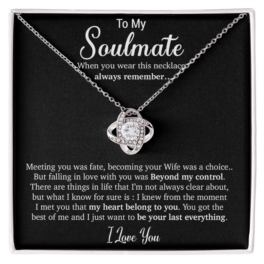 To My Soulmate Necklace, Anniversary Gift, Sentimental Gift, Soulmate Jewelry