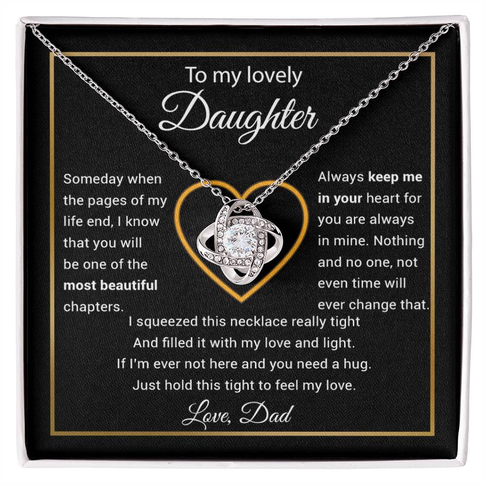 To My Daughter Necklace, Gift for Daughter from Dad, Daughter Father Necklace 27_11_Black