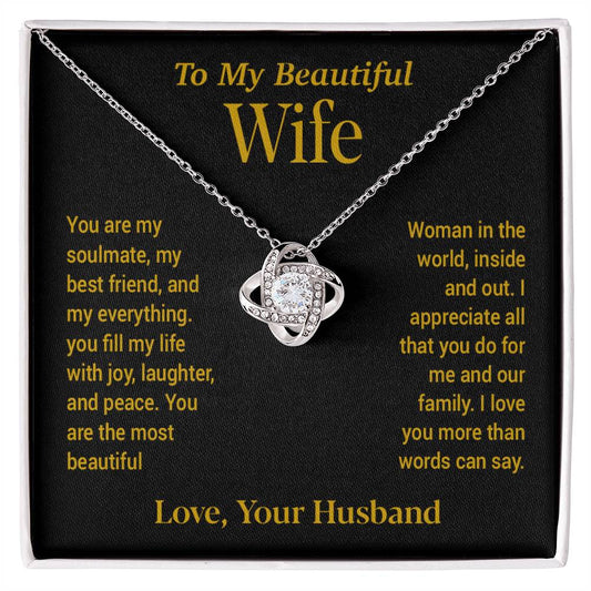 To My Wife Necklace, Gift For Wife, Anniversary Gift For Wife, Christmas Gift 22_11_Gold