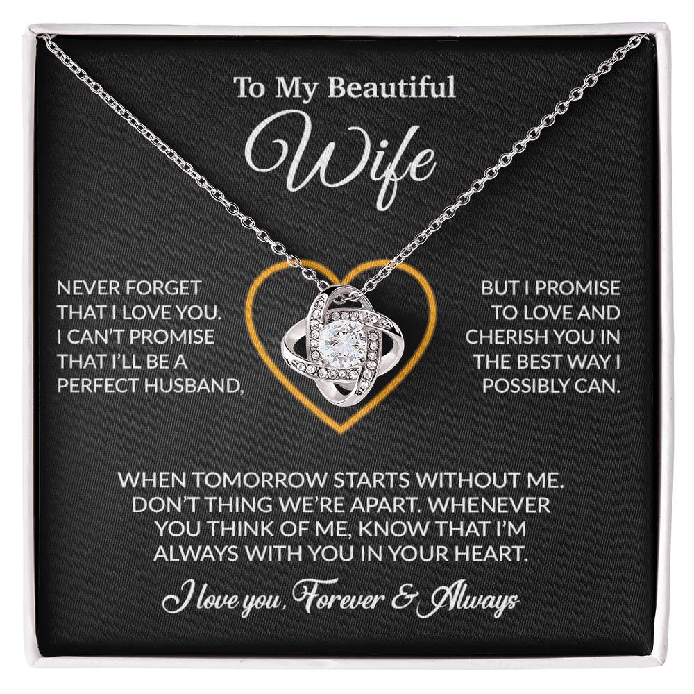 To My Wife Necklace, Gift For Wife, Anniversary Gift For Wife, Necklace For Wife 14_6_Black