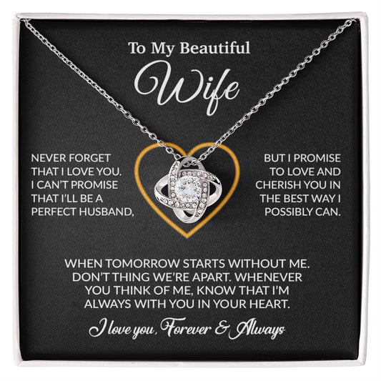 To My Wife Necklace, Gift For Wife, Anniversary Gift For Wife, Necklace For Wife 14_6_Black