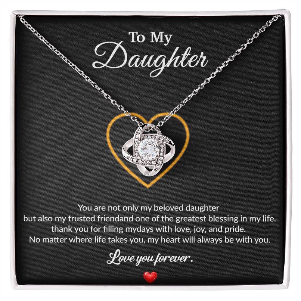 To My Daughter Necklace, Gift for Daughter from Dad, Father Daughter Necklace 13_8_Black