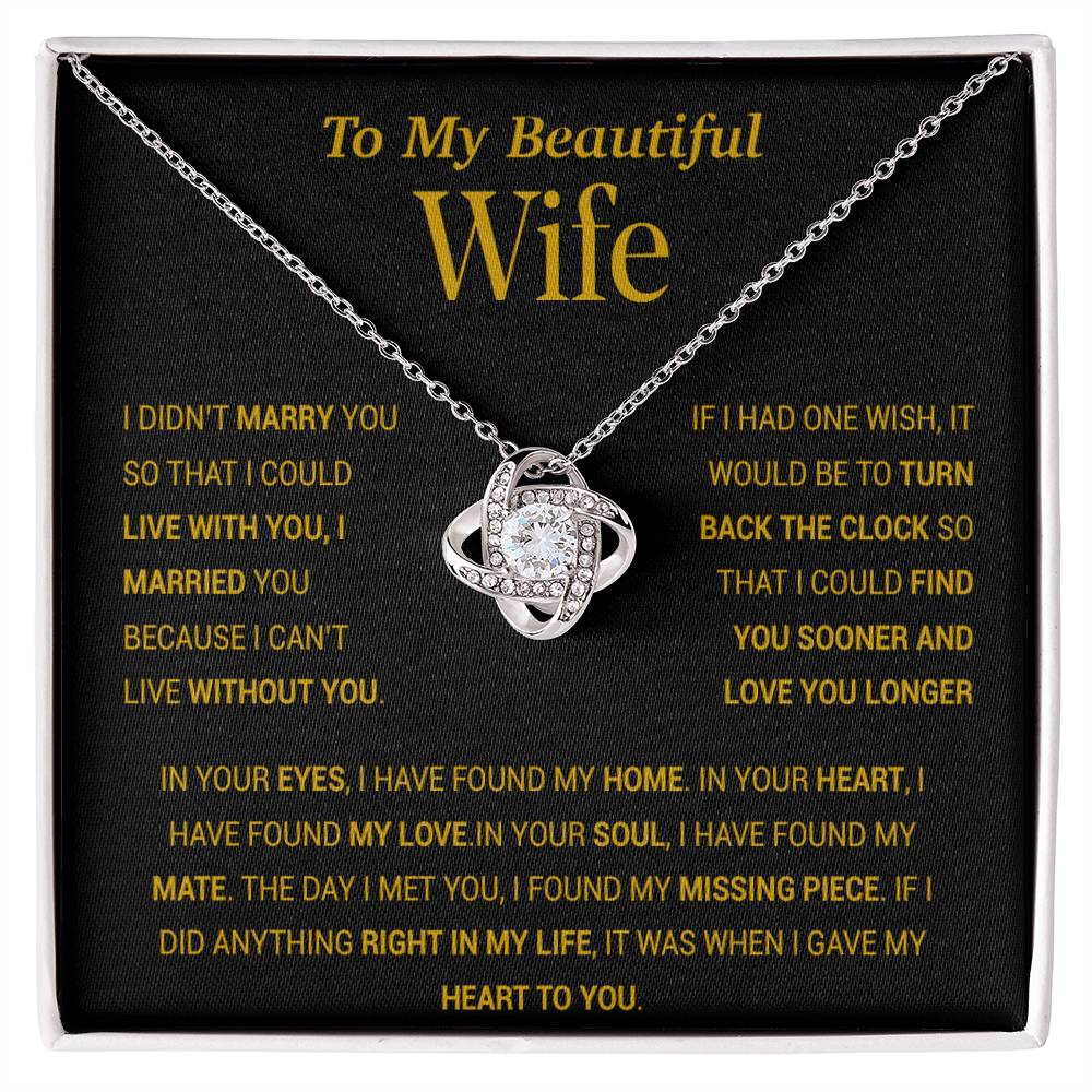 To My Wife Necklace, Gift For Wife, Anniversary Gift For Wife, Christmas Gift 27_11_Gold