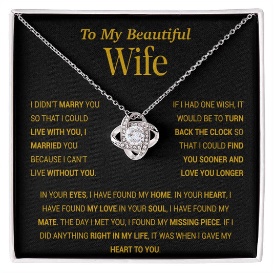 To My Wife Necklace, Gift For Wife, Anniversary Gift For Wife, Christmas Gift 27_11_Gold