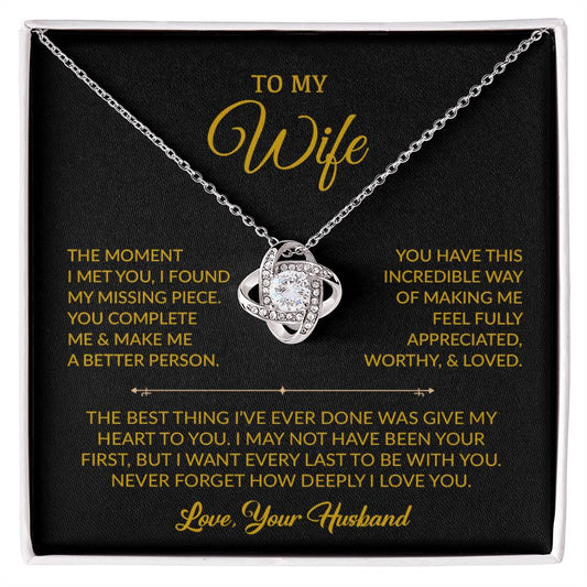 To My Wife Necklace, Gift For Wife, Anniversary Gift For Wife, Necklace For Wife 31_8_Gold