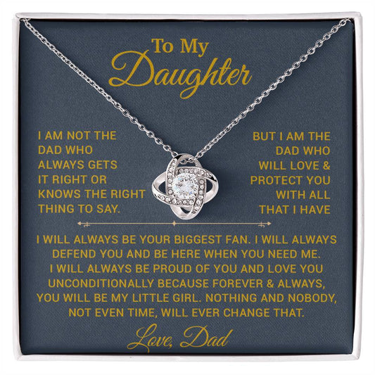 To My Daughter Necklace, Gift for Daughter from Dad, Father Daughter Necklace 6_10_Gold