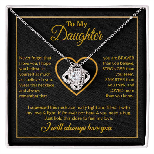 To My Daughter Necklace, Gift For Daughter From Dad, Daughter Father Necklace 13_12_Gold