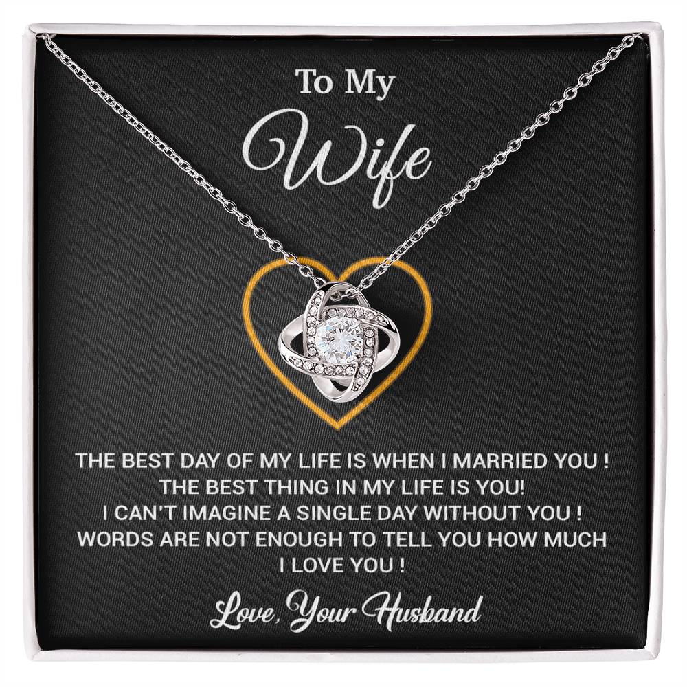 To My Wife Necklace, Gift For Wife, Anniversary Gift For Wife, Necklace For Wife 26_2_Black