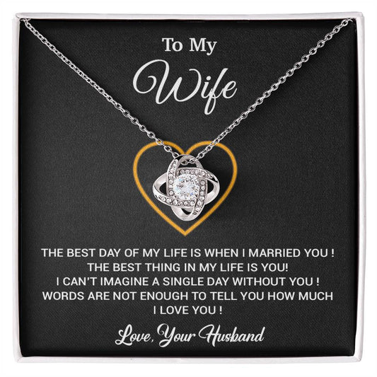 To My Wife Necklace, Gift For Wife, Anniversary Gift For Wife, Necklace For Wife 26_2_Black