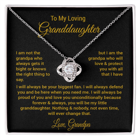 To My Granddaughter Necklace, Xmas Birthday Gift For Granddaughter from Grandpa 1_11_Gold