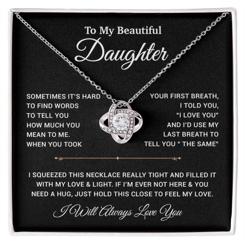 To My Daughter Necklace, Gift for Daughter from Dad, Father Daughter Necklace 22_11_Black