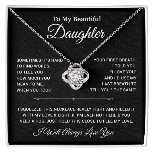To My Daughter Necklace, Gift for Daughter from Dad, Father Daughter Necklace 22_11_Black